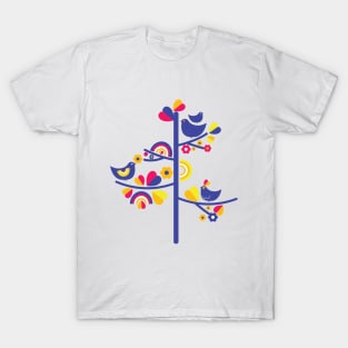 Retro birds on a tree illustration T-Shirt